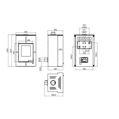 Krbová kamna AQUAFLAM VARIO SAPORO 11/5kW krémová, elektronická regulace